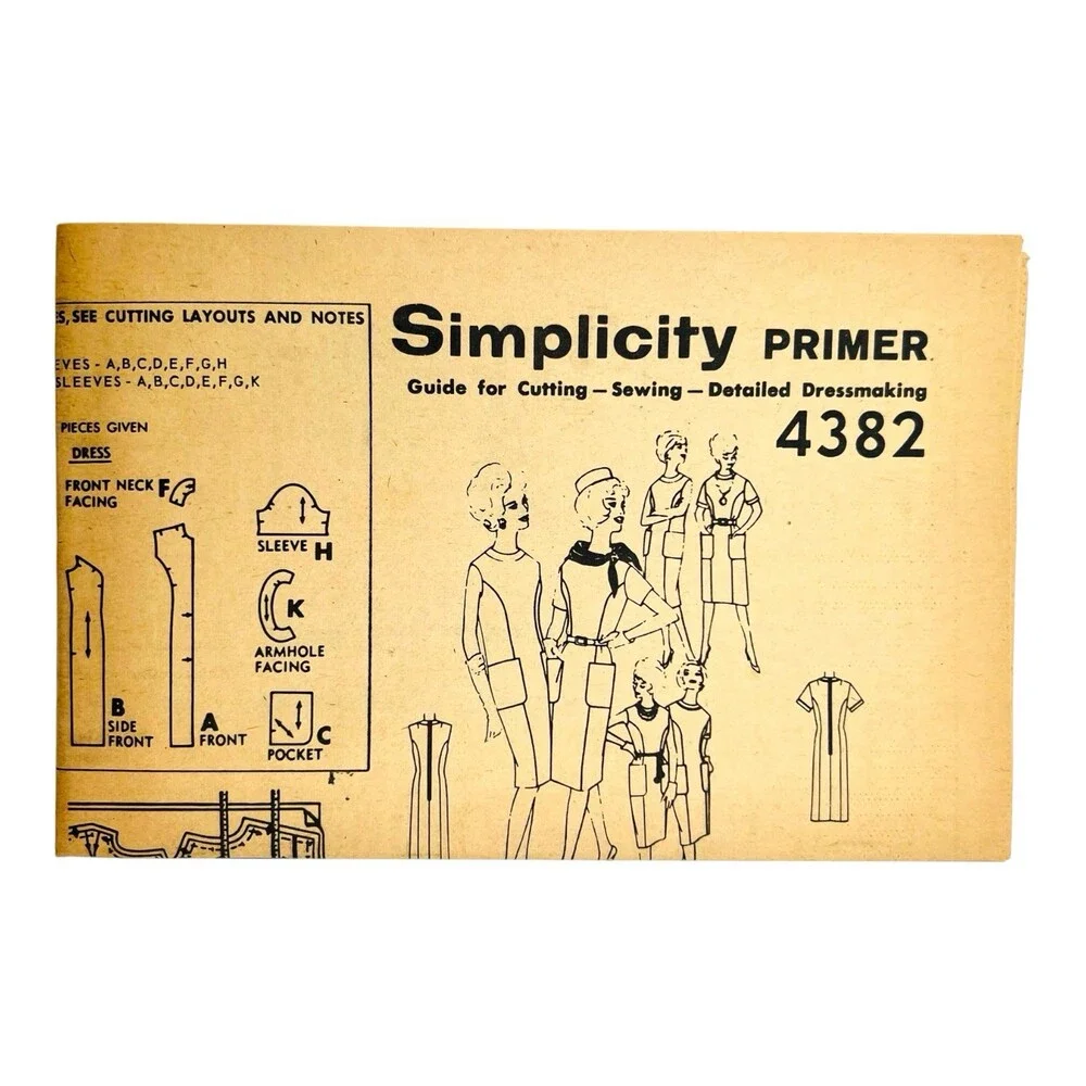 Vintage 1962 Simplicity Sewing Pattern Misses One-Piece Dress Sz 10 #4382